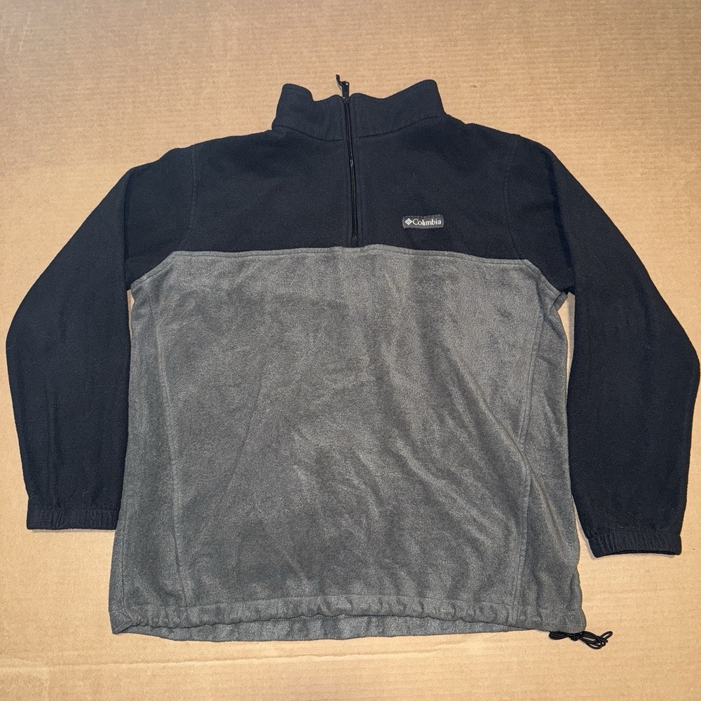 Columbia Steens Mountain Fleece Quarter-Zip Pullover XL Black/Grey‎